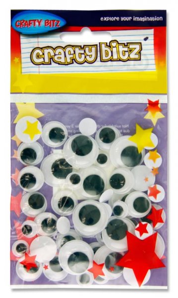 CRAFTY BITZ PKT.50 WIGGLE GOGGLY EYES
