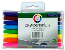 PRO:SCRIBE PKT.8 DRY WIPE WHITEBOARD MARKERS - ASST COLOURS