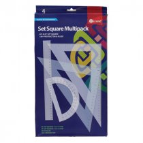 STUDENT SOLUTIONS 4pce MULTI-PACK SET SQUARE SET
