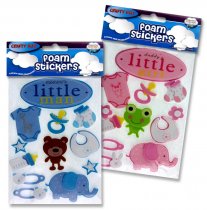 CRAFTY BITZ 3D FOAM STICKERS - BABY GIRL & BOY 2 ASST