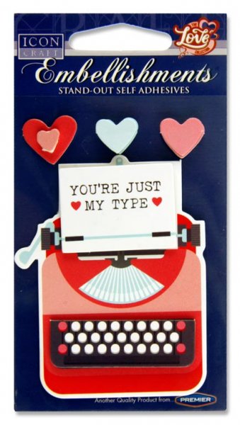 * ICON CRAFT STAND-OUT EMBELLISHMENTS - LOVE 2 ASST.