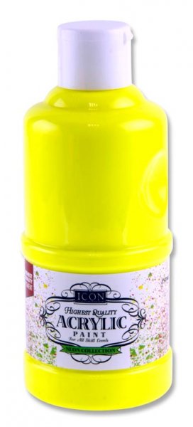 ICON ACRYLIC PAINT 250ml - NEON YELLOW
