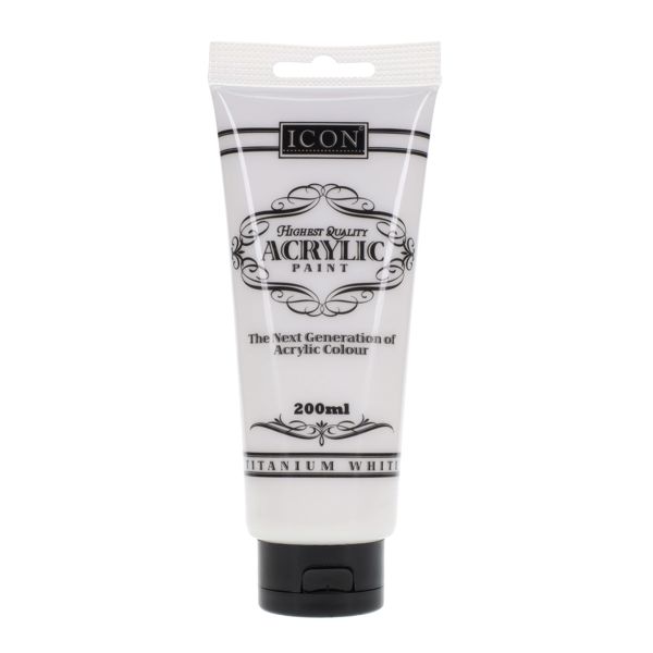 ICON ACRYLIC PAINT 200ml - TITANIUM WHITE