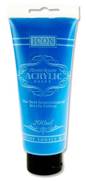 ICON ACRYLIC PAINT 200ml - GENUINE COBALT BLUE