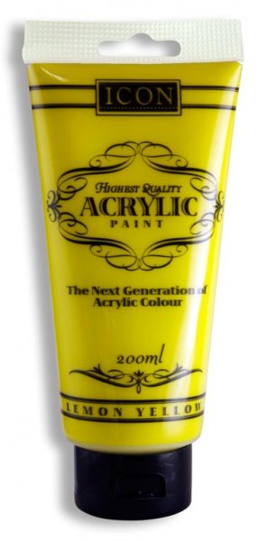 ICON ACRYLIC PAINT 200ml - LEMON YELLOW