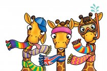GIRAFFES IN SCARVES