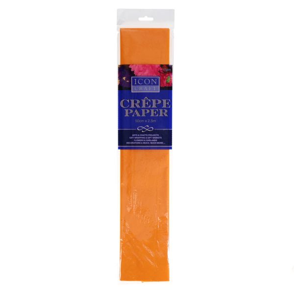 Icon Craft 50x250cm 17gsm Crepe Paper - Orange