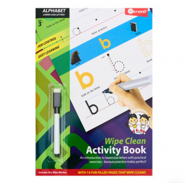 Ormond A4 14pg Wipe Clean Activity Book - Alphabet Lower Case Letters