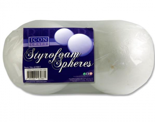 Icon Craft Pkt.2 Styrofoam Spheres - 150mm