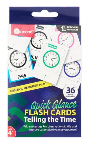 Ormond Education Flash Card 36 Cards - Telling Time