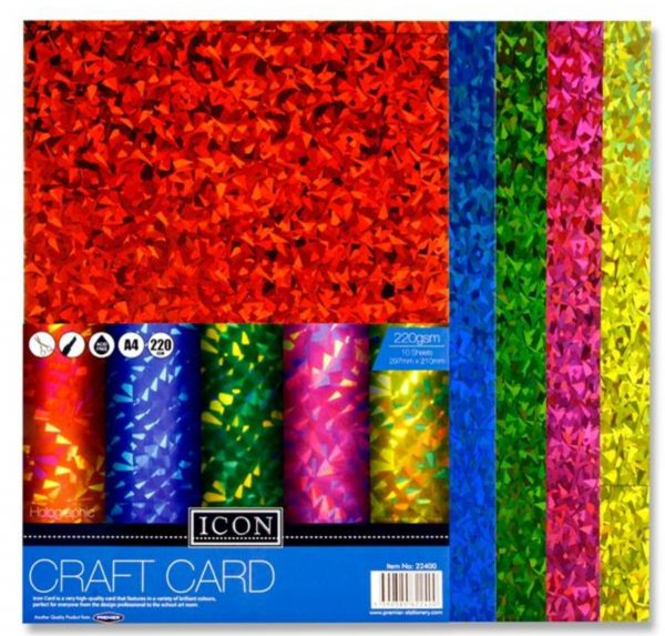Icon Pkt.10 A4 220gsm Craft Card - Holographic