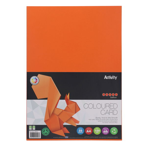 Premier Activity A4 160gsm Card 50 Sheets - Saffron