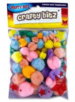 Crafty Bitz Pkt.70 Pom Poms Pastel
