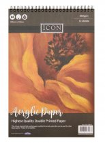 Icon A4 360sgm Wiro Acrylic Paint Pad 12 Sheets