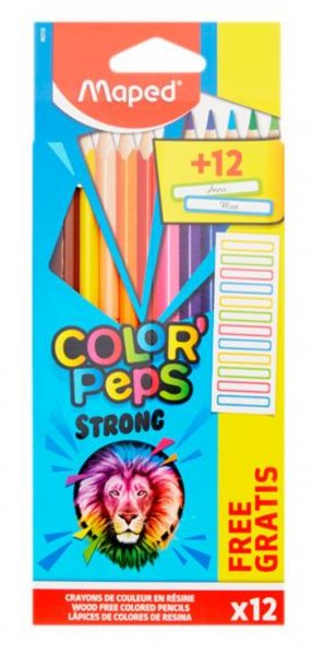 Color'peps Pkt.12 Colouring Pencils & Labels