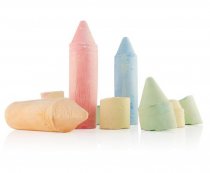 Woc 5Pce 19Cm Jumbo Sidewalk Chalk - Coloured