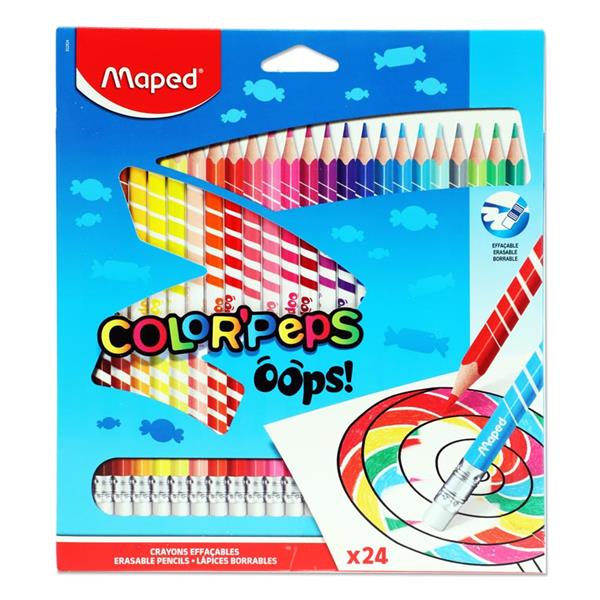 Maped Box 24 Color'peps Erasable Colouring Pencils - Oops