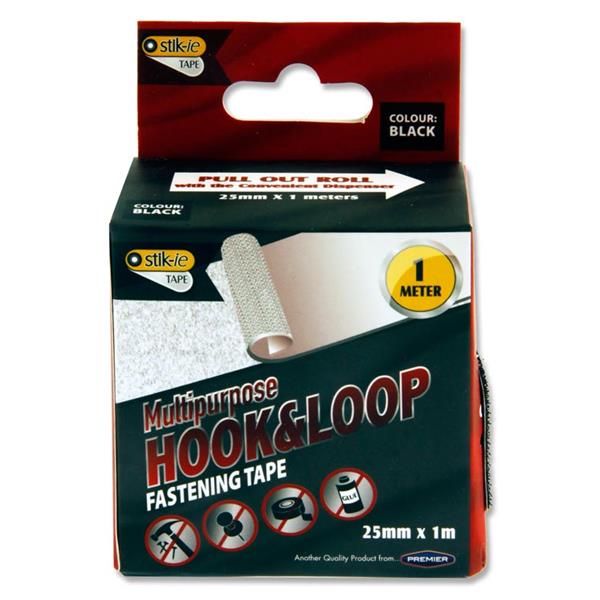 Multi-Purpose Hook And Loop Tape Black