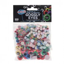 Crafty Bitz Pkt.300 Goggly Eyes - Coloured-3 sizes