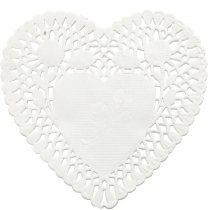 Doilys HEART 30pk 10cm
