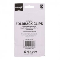 Concept Card 6 Fold Back Binder Clips - 32mm