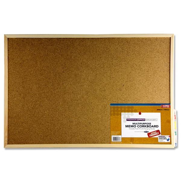 Premier OfficeMemo Cork Notice Board 60X40cm
