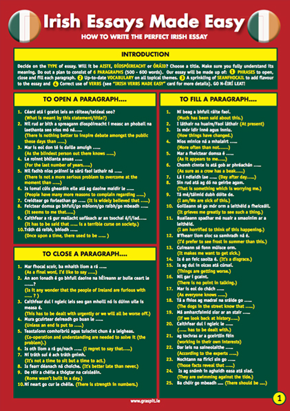Irish Essays Made Easy-Glance Card