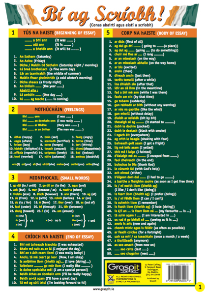 Bí ag Scríobh!-Glance Cards