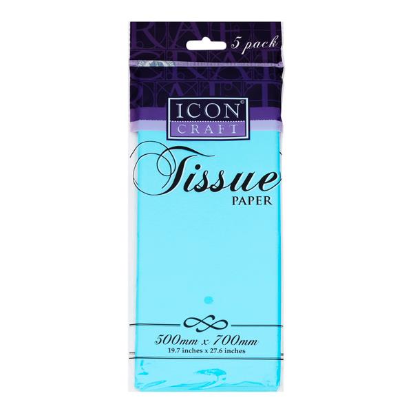 Icon Craft Pkt.5 500x700mm Tissue Paper - Baby Blue