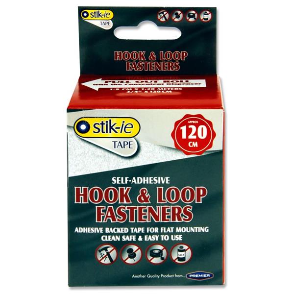 Stik-ie 4ft Roll Self-adhesive Hook And Loop Fastener