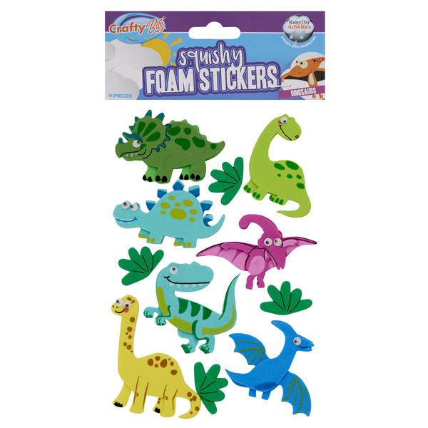 Crafty Bitz Pkt.11 Squishy Foam Stickers - Dinosaurs