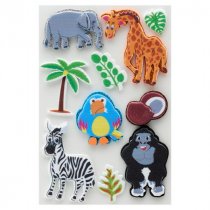 Crafty Bitz Pkt.10 Squishy Foam Stickers - Wild Animals