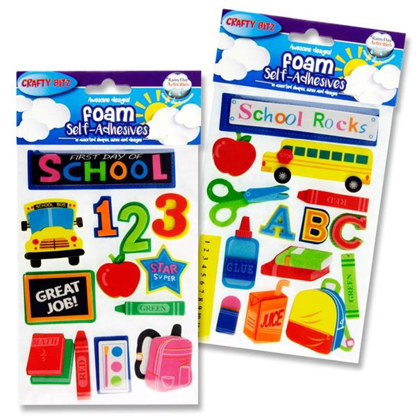 Crafty Bitz 3d Foam Stickers - School 2 Asst.