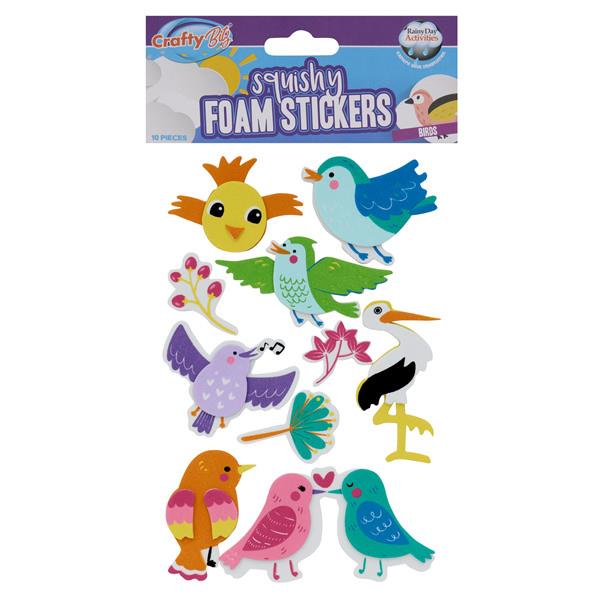 Crafty Bitz Pkt.10 Squishy Foam Stickers - Birds