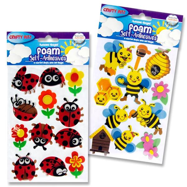 Crafty Bitz 3d Foam Stickers - Ladybug & Bee 2 Asst.