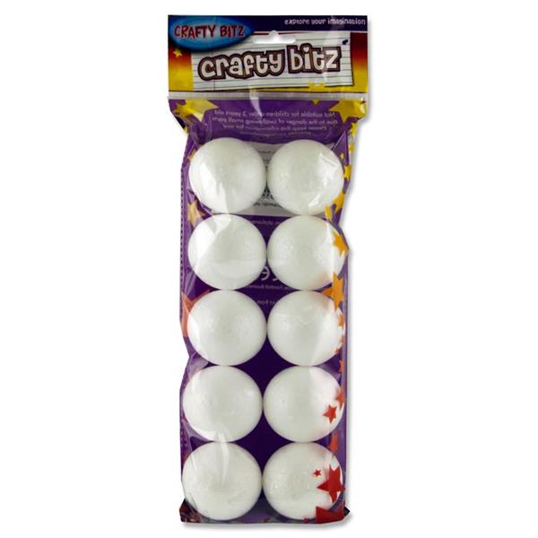 Crafty Bitz Pkt.10 Polystyrene Balls - 5cm