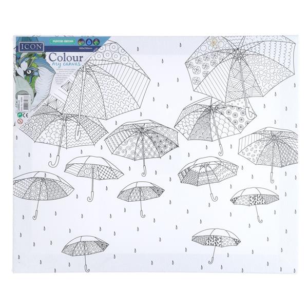 Icon 300x250mm Colour My Canvas - Umbrella-SALE