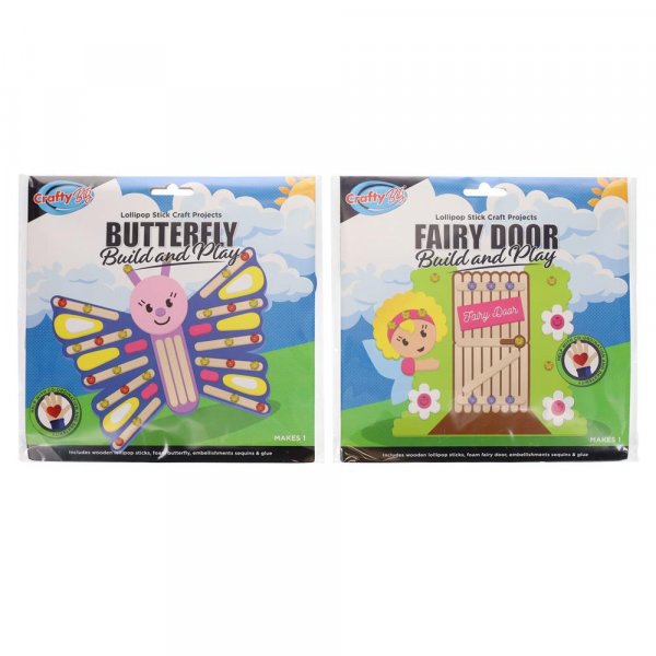 Crafty Bitz Build And Play - 2 Asst- Butterfly & Fairy door