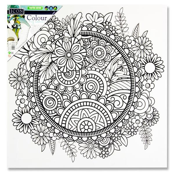 Icon 300x300mm Colour My Canvas - Floral Mandala