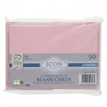 Icon Occasions Pkt.50 C6 250gsm Cards & Envelopes - 5 Pastel colours
