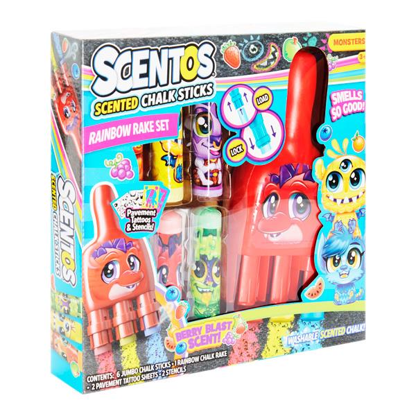 Scentos 11pce Scented Chalk Rainbow Rake Set