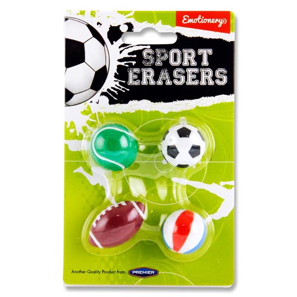 * Emotionery Card 4 Erasers - Sport