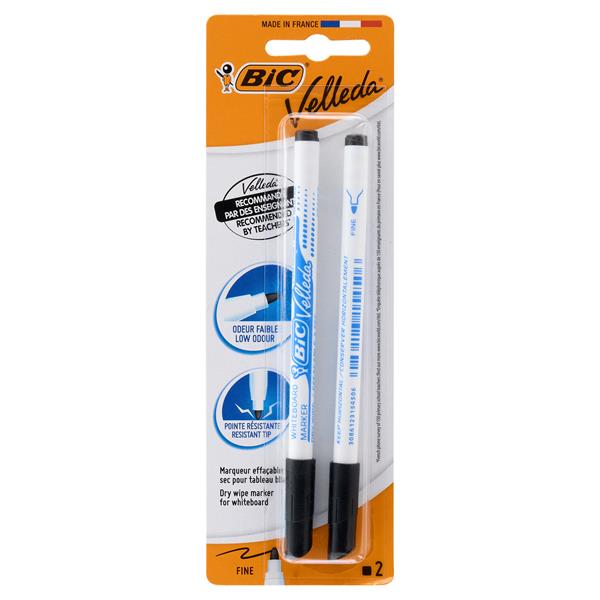 Velleda Card 2 Whiteboard Markers - Black