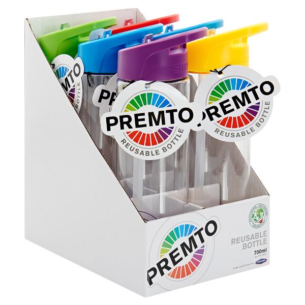 Premto 700ml Tritan Bottle Clear 5 Asst