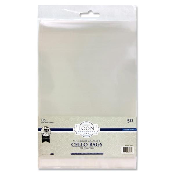 Icon Occasions Pkt.50 C5 Self Seal Cello Bags