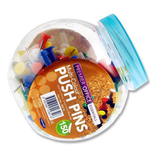 Premier Office Tub 150 Multicolour Push Pins