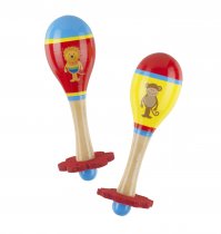 Orange Tree Lion and Monkey Maraca Set