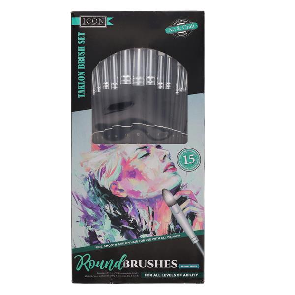 Icon Pk.15 Round Taklon Brush Set
