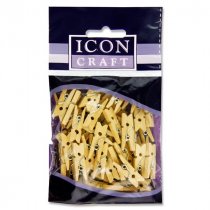 Icon Craft Pkt.50 Mini Clothes Pegs - Natural
