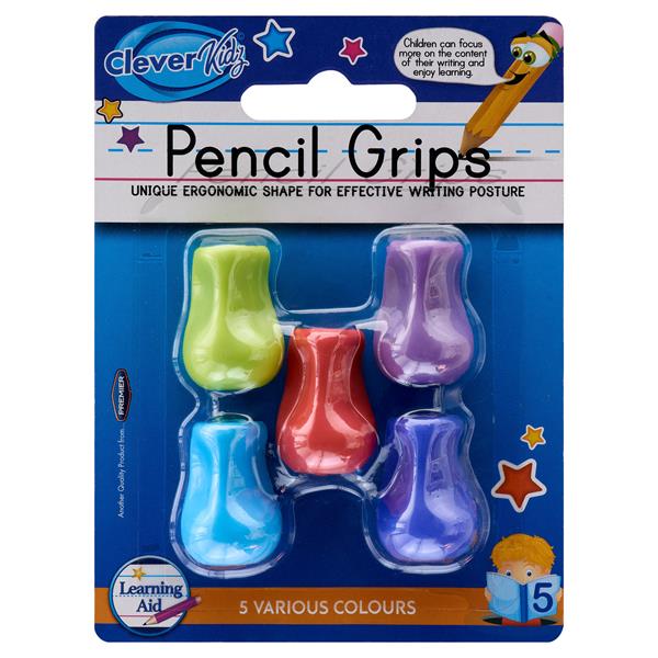Clever Kidz Card 5 Asst Pencil Grips